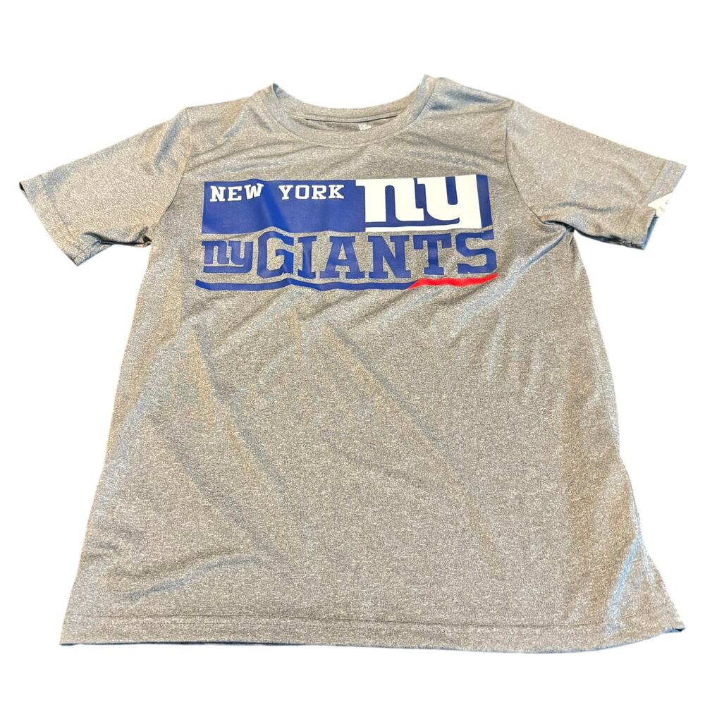 New York Giants Youth L 12/14 NFL Team Apparel Gray Graphic Tee NWT